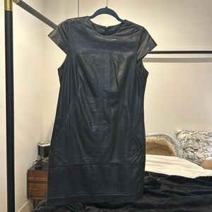 Vince leather mini dress
